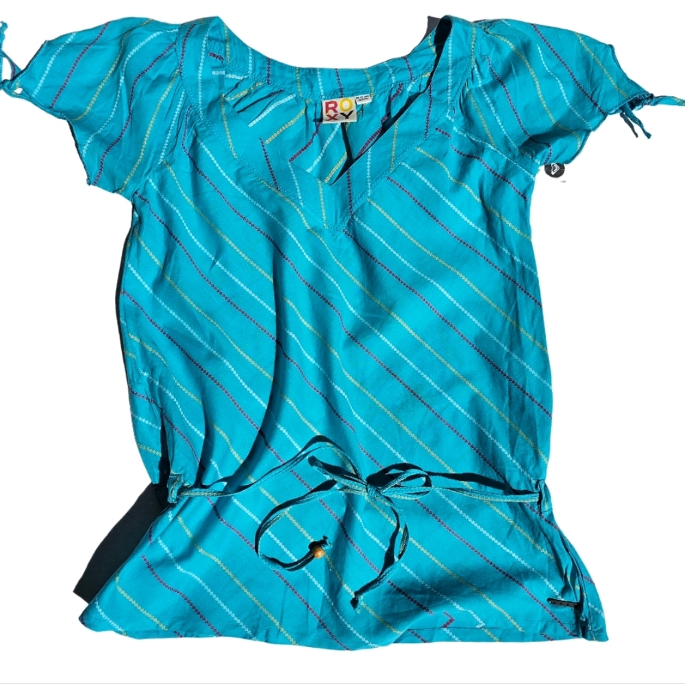 NWT ♥︎ ROXY ♥︎ Y2K • The Wanderer • Cotton Boho Shortsleeve Woven Blouse